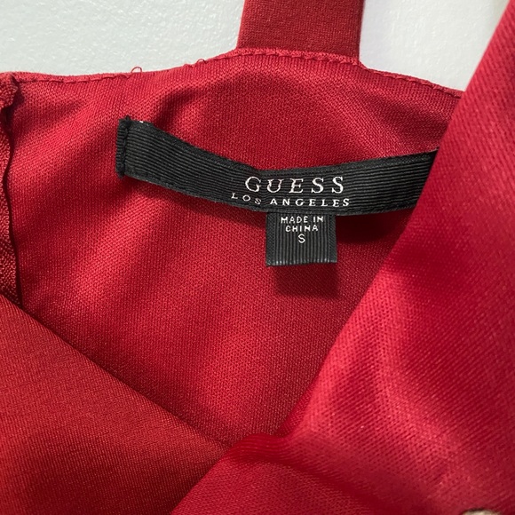 Guess Red Zip Up Crop Top - Picture 3 of 4
